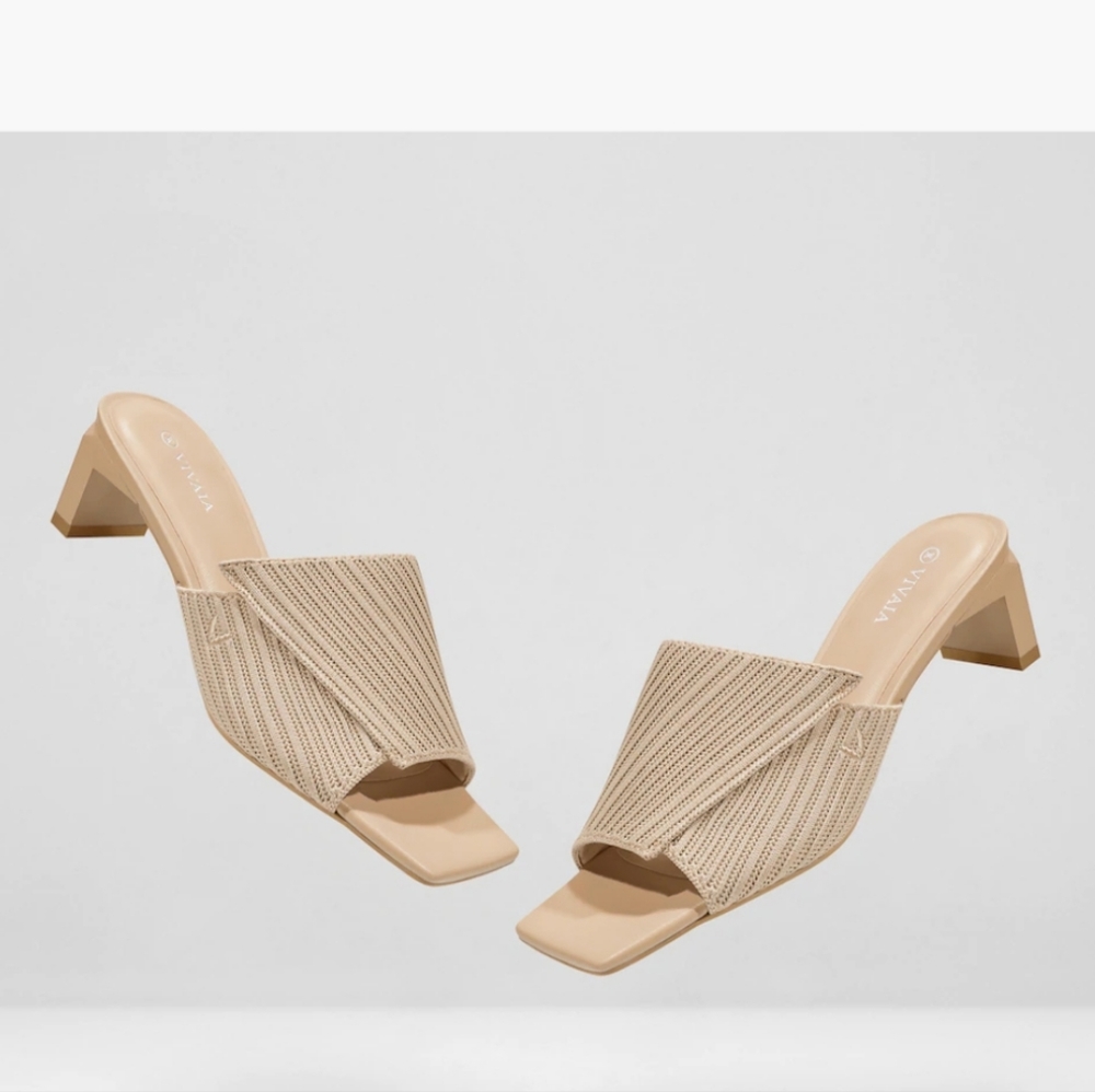 VIVAIA Square-Toe Slide Heels